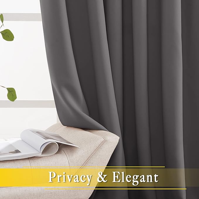 NICETOWN Sliding Glass Door Curtain Extra Long 132 inches Long, Grommet Thermal - Image 6