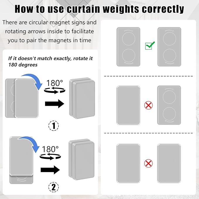 18pcs Outdoor Curtain Weights, Plastic Wrapped Magnetic Drapery Weights - Image 6