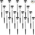 SOLPEX 24 Pack Solar Outdoor Lights Pathway, Stainless Steel Solar Lights by Solpex