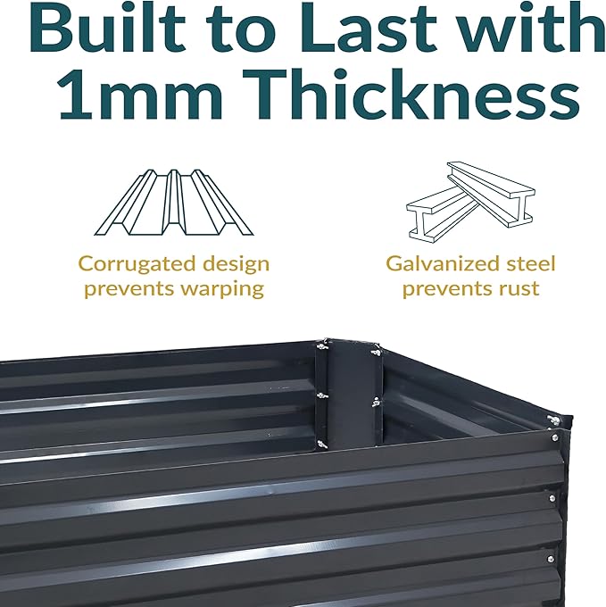 Sunnydaze 11.75" H Raised Metal Garden Bed - Image 2