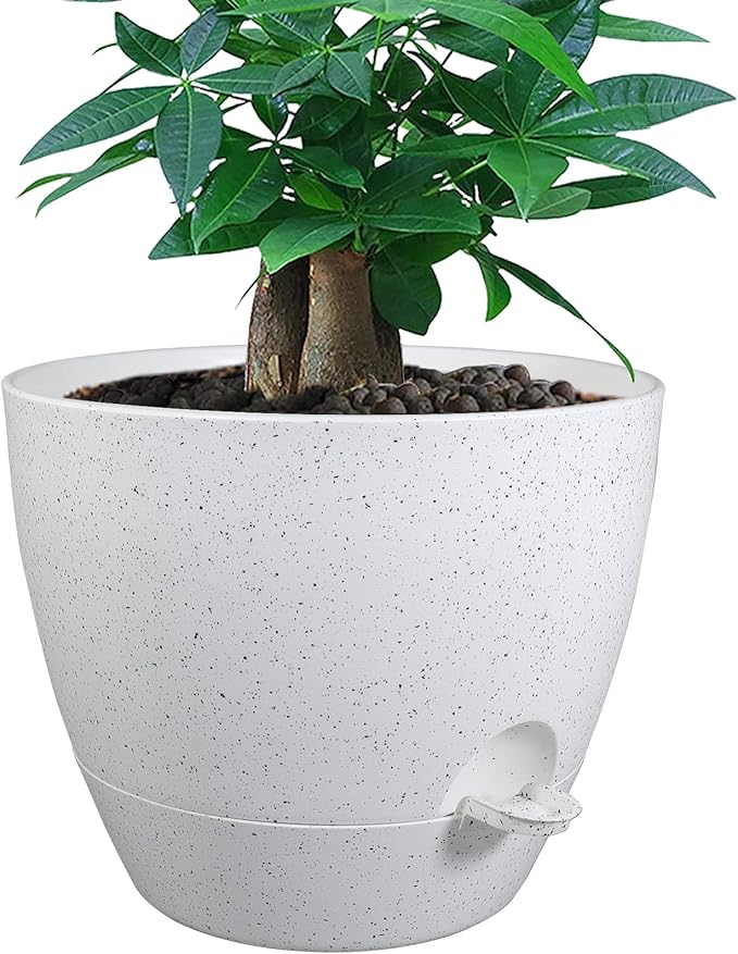 12 inch Large Self Watering Pots, Plastic Planters by UOUZ