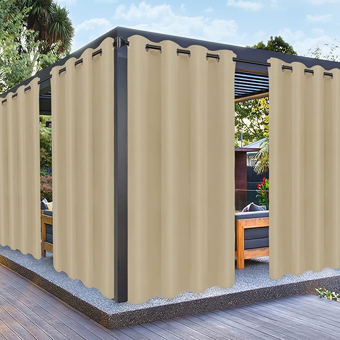PureFit Outdoor Curtains for Patio Waterproof – Weatherproof, UV and Fade by PureFit