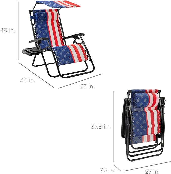 Best Choice Products Folding Zero Gravity Outdoor Recliner Patio Lounge Chair - Image 3