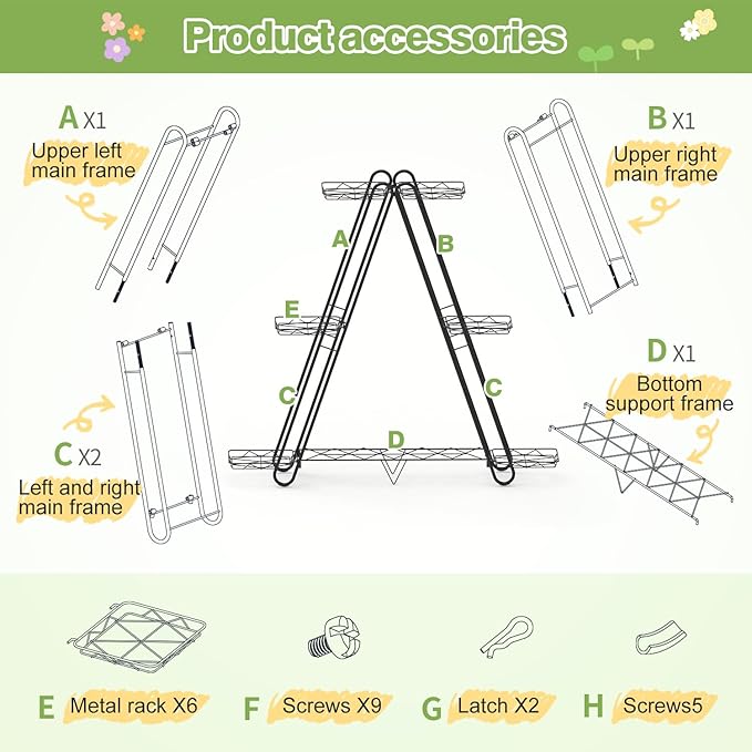 Heavy Duty Metal Plant Stand, Indoor Outdoor Plant Shelf & Rack - Image 7