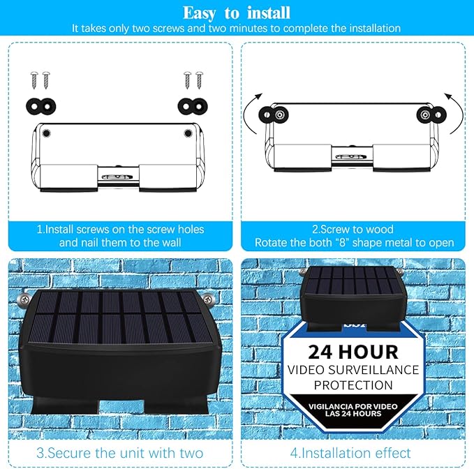 Solar Power Deck LED Light Clip-On Yard Security Sign Spotlight - Image 8