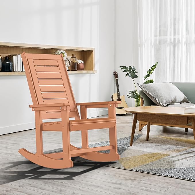 GREENVINES Outdoor Rocking Chairs | Set of 2 | Porch Rocker | HDPE Plastic | - Image 2