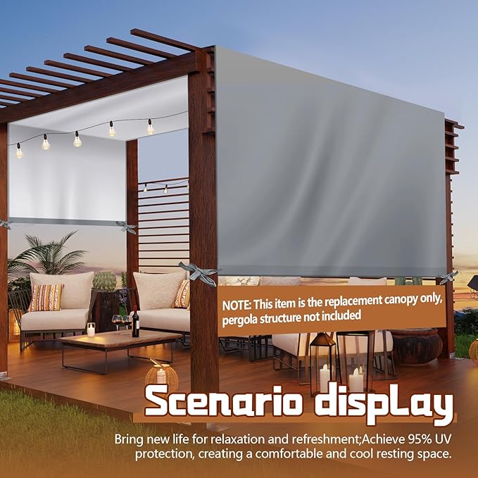 Universal Pergola Replacement Canopy Outdoor Canopy Shade Cover Waterproof - Image 6
