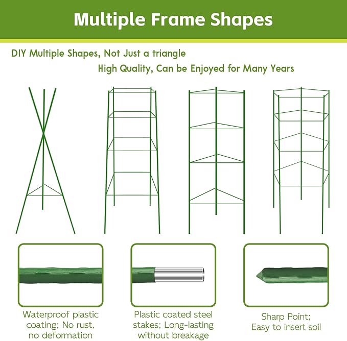 Riare 8 Pack 4 FT Tomato Cages for Garden- 48inches Heavy Duty Garden Stakes - Image 5