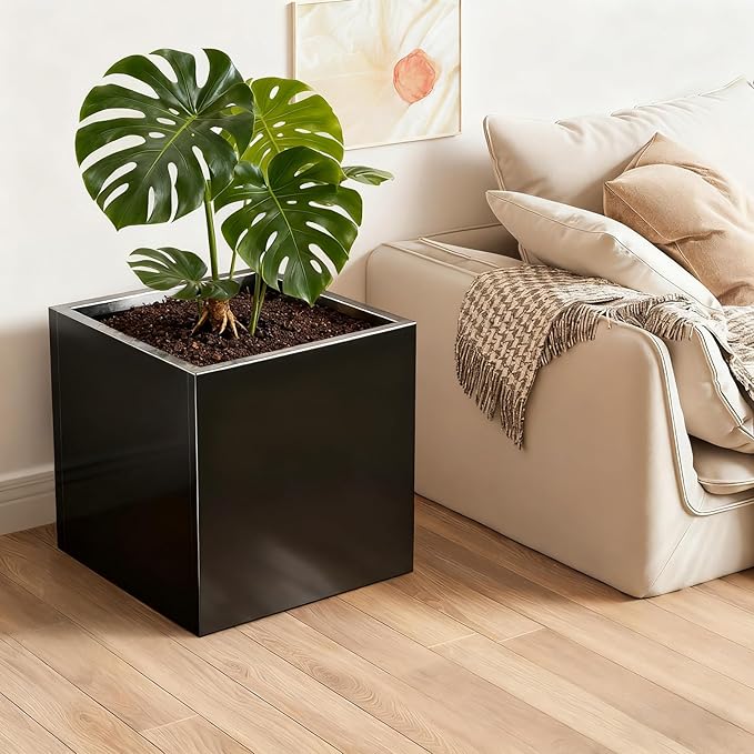 Tall Metal Planter Box for Outdoor Plants 26" L x 26" W x 26", Heavy Duty Steel - Image 7
