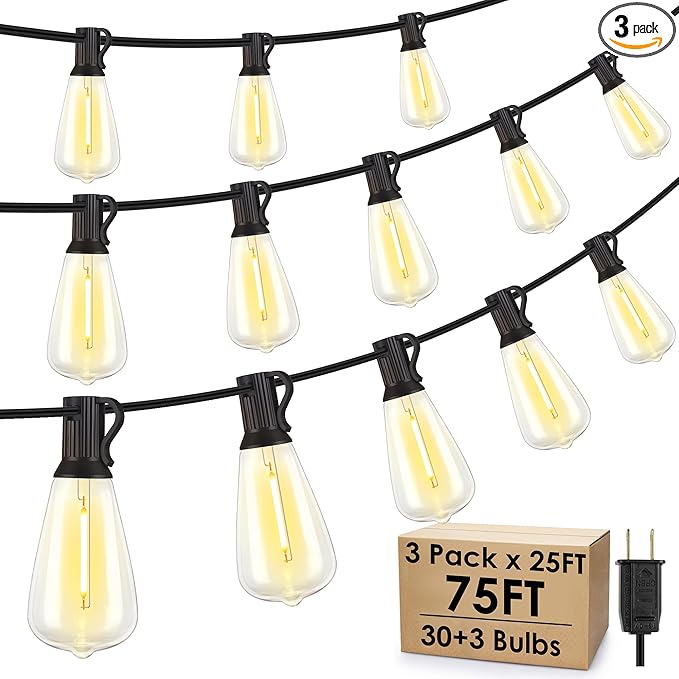 75FT Outdoor String Lights, Patio Lights by Larkvue