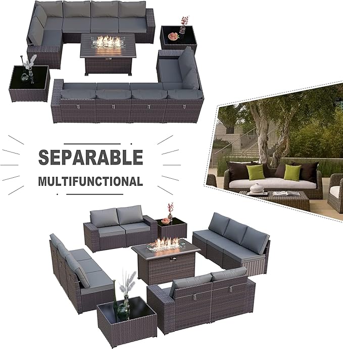 Kullavik 13 Pieces Outdoor Patio Furniture Set - Image 6