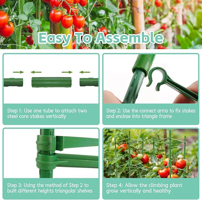 Riare 2 Pack 4 FT Tomato Cages for Garden- 48inches Heavy Duty Garden Stakes - Image 4
