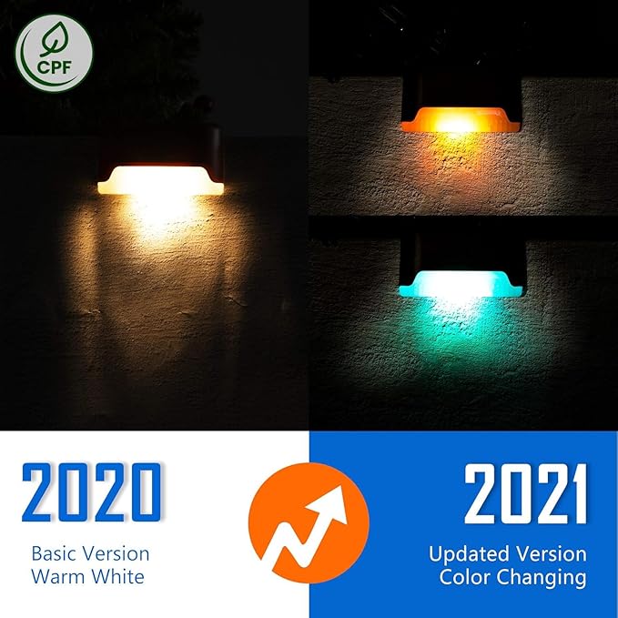 SOLPEX Color Changing Solar Deck Lights, 16 Pack Waterproof LED Lights - Image 4