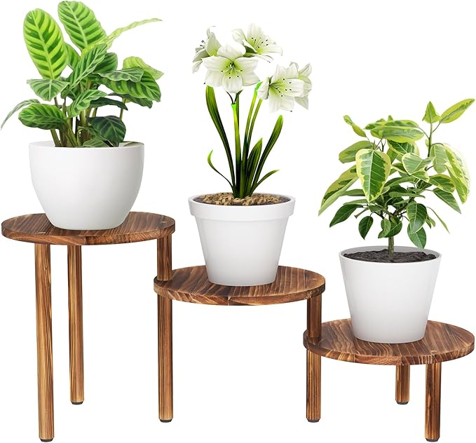 3 Tiers Plant Stand Indoor, Wood Plant Stands by Jotboom
