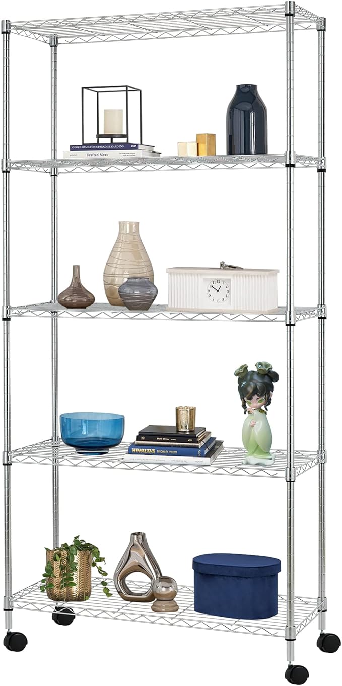 BestOffice | 5-Tier Wire Storage Shelves by BestOffice