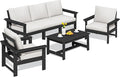 SERWALL HDPE Patio Conversation Set, 6-piece Sectional Outdoor Furniture Set by SERWALL