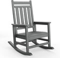 HDPE Rocking Chair Outdoor- Poly High Back Porch Rocker Chairs by Garvee