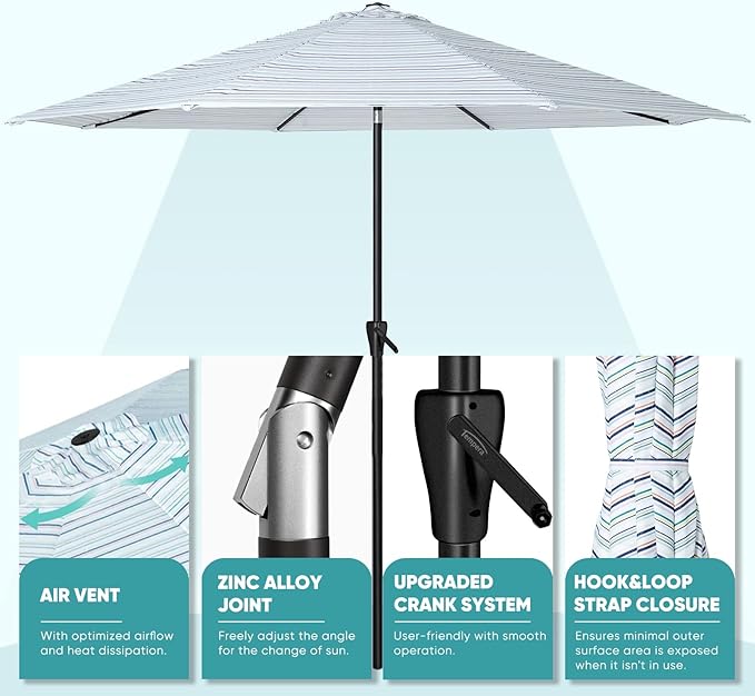 Tempera Patio Market Outdoor Table Umbrella - Image 4
