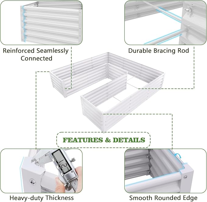 A ANLEOLIFE Set of 16, 18 Inch Tall Galvanized Raised Garden Beds Kit, - Image 4