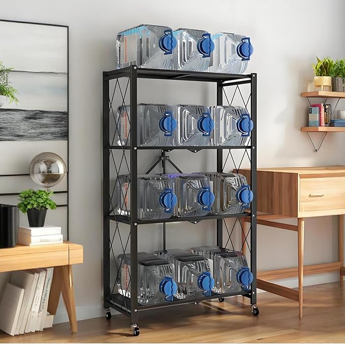 Kitchen Garage Metal Shelves, Storage Shelves Organizer, Foldable Metal Shelving - Image 3