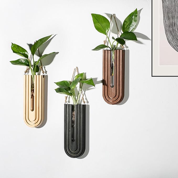Indoor Wood Wall Planter Set of 3 - Image 2