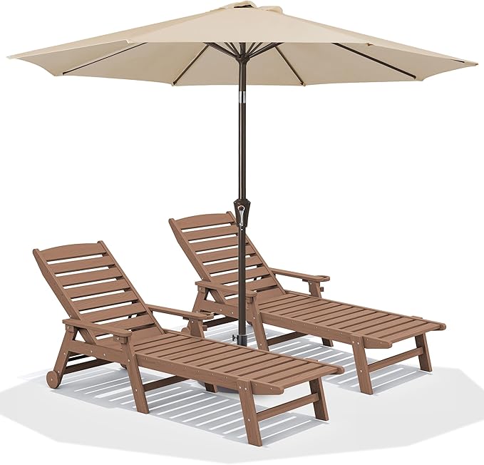 SERWALL Patio Chaise Lounge Chair Set of 2 by SERWALL