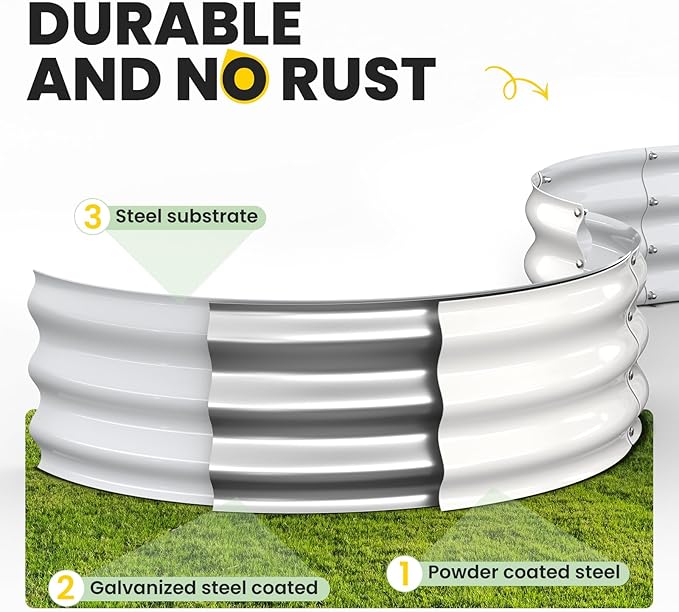 Galvanized Raised Garden Bed 4×4×1 FT, Round Metal Raised Garden Bed Outdoor - Image 6