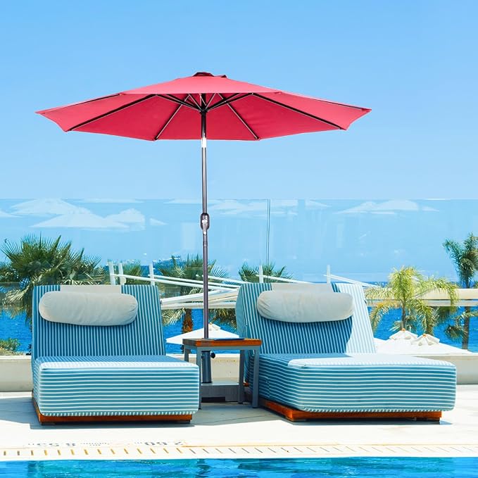 Backyard Expressions 9 ft. Patio Umbrella, Market Table Umbrella w/Tilt and - Image 5