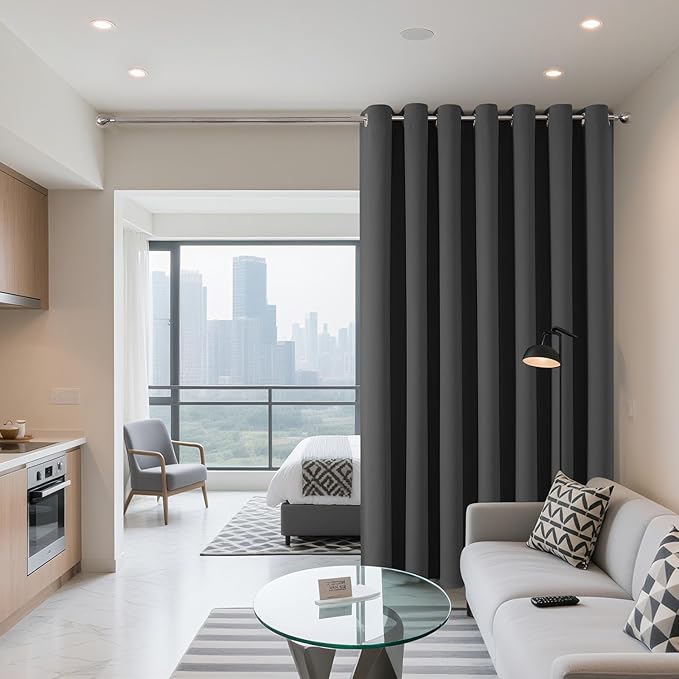Joydeco Blackout Patio Sliding Door Curtains 72 Inches Long, Grommet Privacy - Image 2
