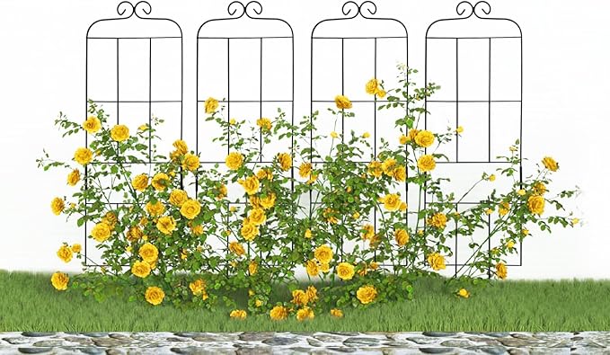 4 Pack 31'' Plant Trellis for Climbing Plants Indoor & Outdoor, Metal Trellis - Image 7