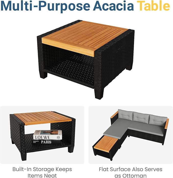Wisteria Lane Small Patio Furniture Set, All-Weather PE Rattan Outdoor - Image 4