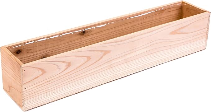 20" Rectangular Rustic Wood Planter - Image 2