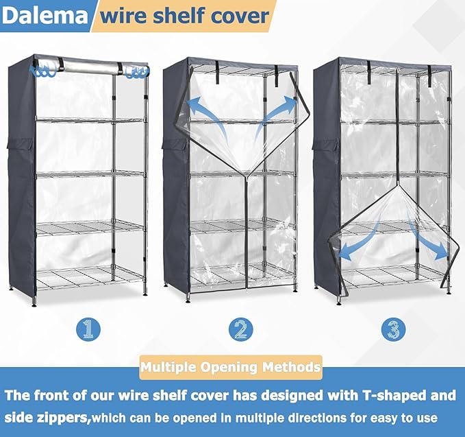 Waterproof Shelf Cover, 600D Heavy Duty Dustproof Storage Wire Rack Covers - Image 6
