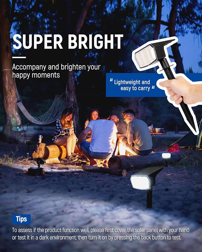 Solar Spot Lights Outdoor IP67 Waterproof 6 Pack, 63 LED 3 Modes Solar - Image 5