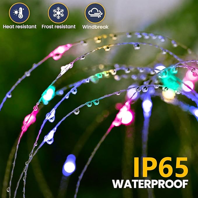4 Pack Solar Firework Lights 200 LED Create Magical Nights, Waterproof - Image 5