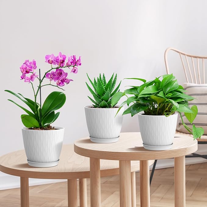 6 inch Flower Pots, 5 Pack Plant Pots - Image 6