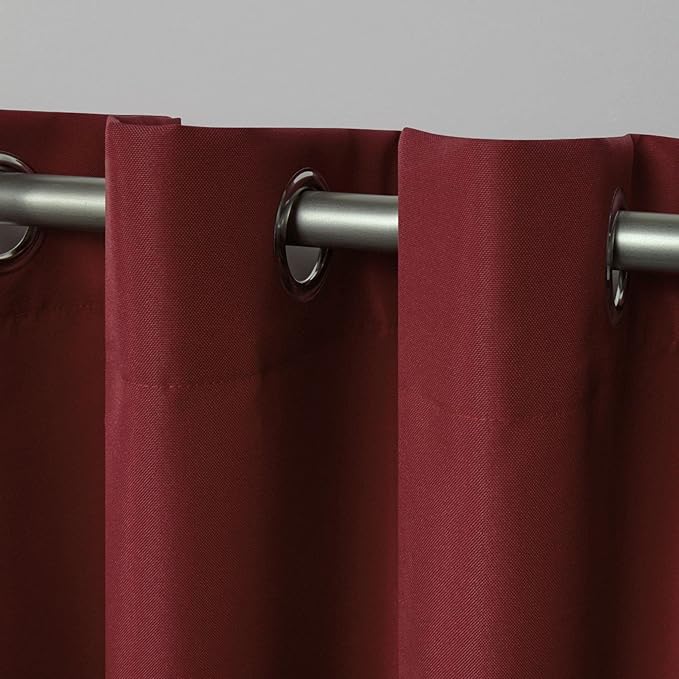 NICOLE MILLER NEW YORK Canvas Indoor/Outdoor Grommet Top Curtain Panel Pair - Image 3