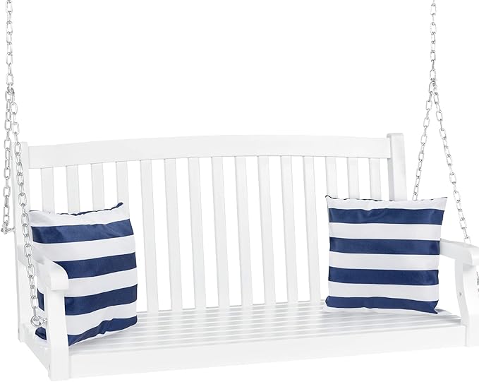 Best Choice Products 48in Wood Porch Swing Outdoor Patio Hanging Bench Chair by BestChoiceProducts