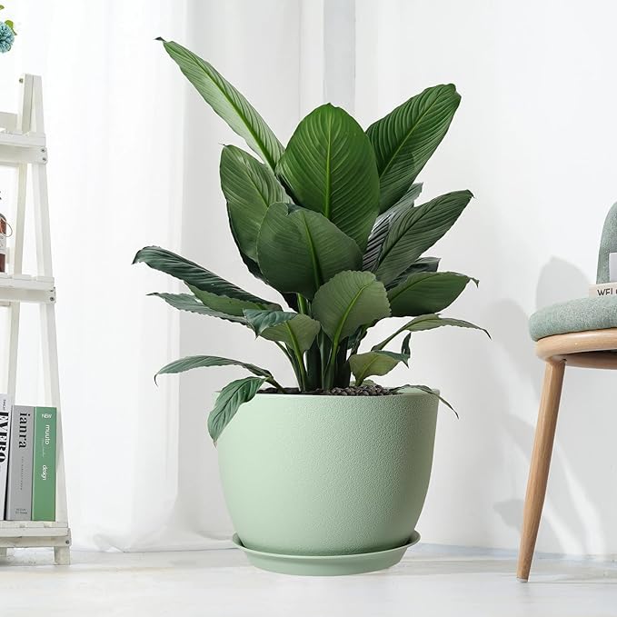 12inch Large Plant Pot, Modern Plastic Planter - Image 7