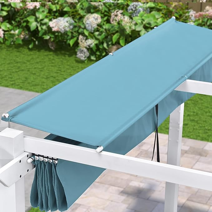 PURPLE LEAF 10' x 13' Aluminum Outdoor Pergola White Modern Grape Trellis - Image 9