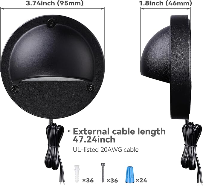 LEONLITE 12-Pack Update 5CCT LED Low Voltage Deck Lights, 180LM 3.74inch - Image 6