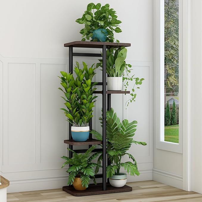 LINZINAR Plant Stand Indoor 4 Tier 5 Potted Multiple Plant Shelf Stands - Image 4