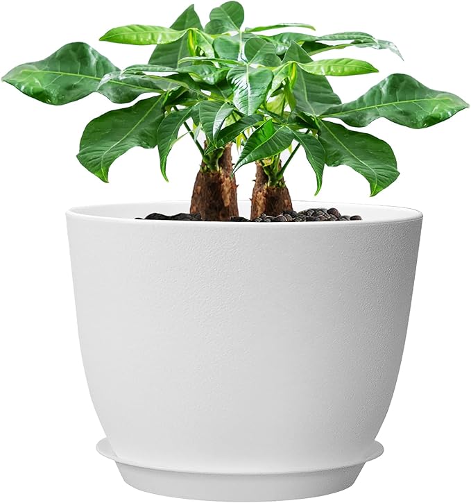 12inch Large Plant Pot, Modern Plastic Planter by UOUZ