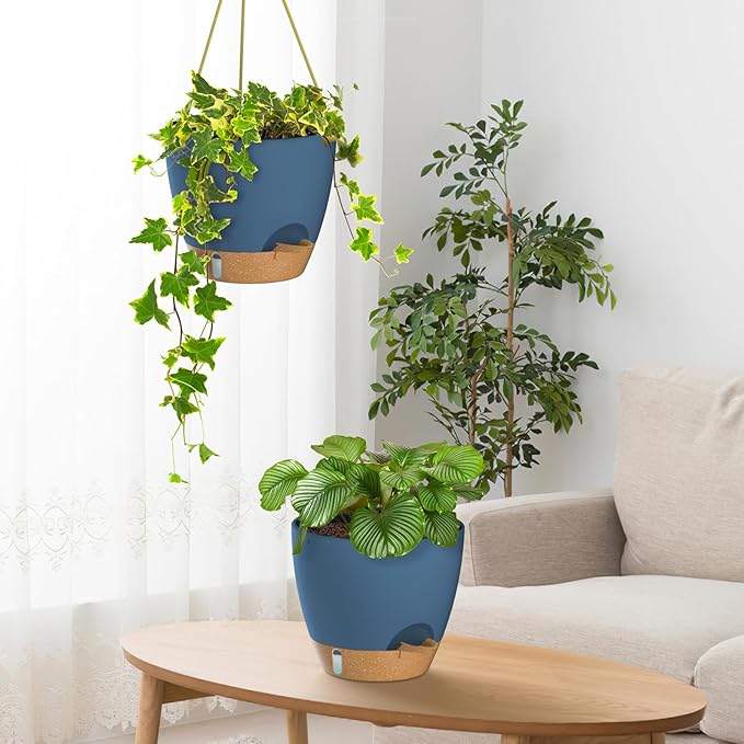 ZMTECH Hanging Planter 8 Inch, 2 Pack Hanging Baskets - Image 5