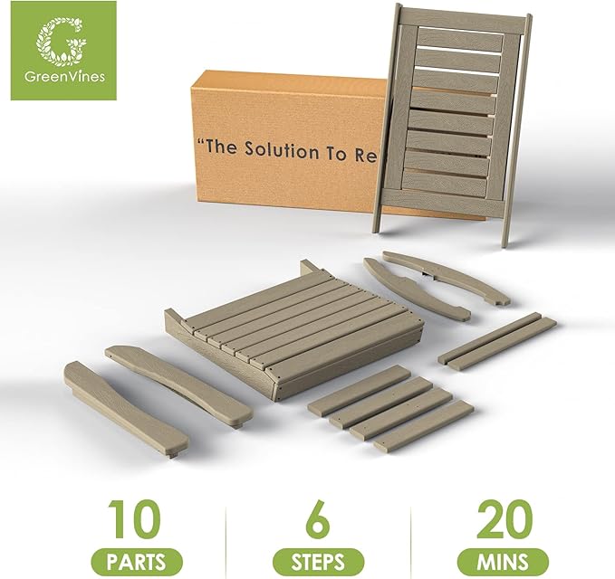 GREENVINES Outdoor Rocking Chairs | Set of 2 | Porch Rocker | HDPE Plastic | - Image 7