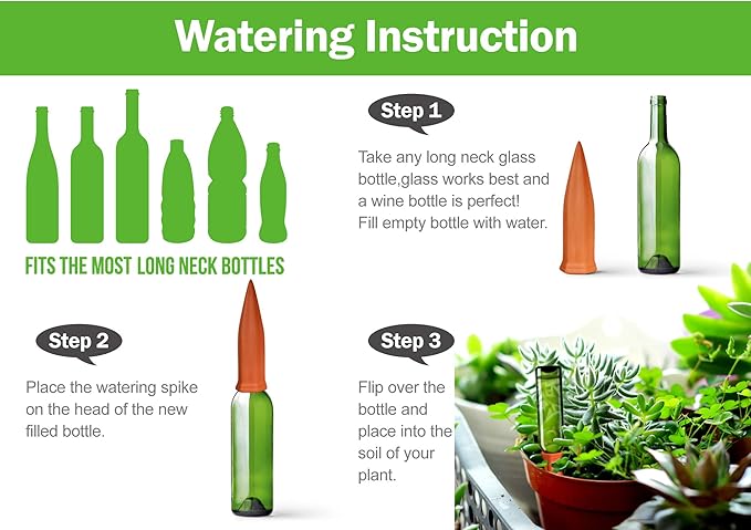 B SEPOR Ceramic Plant Waterer Terracotta Self Watering Spikes - Image 4