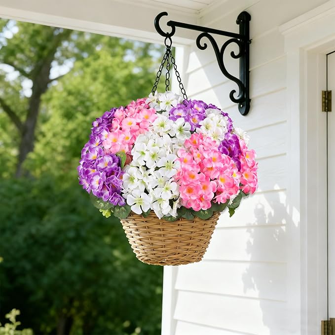 Artificial Geraniums Flowers for Outdoors, 6 Bundles Realistic Silk Fake - Image 4
