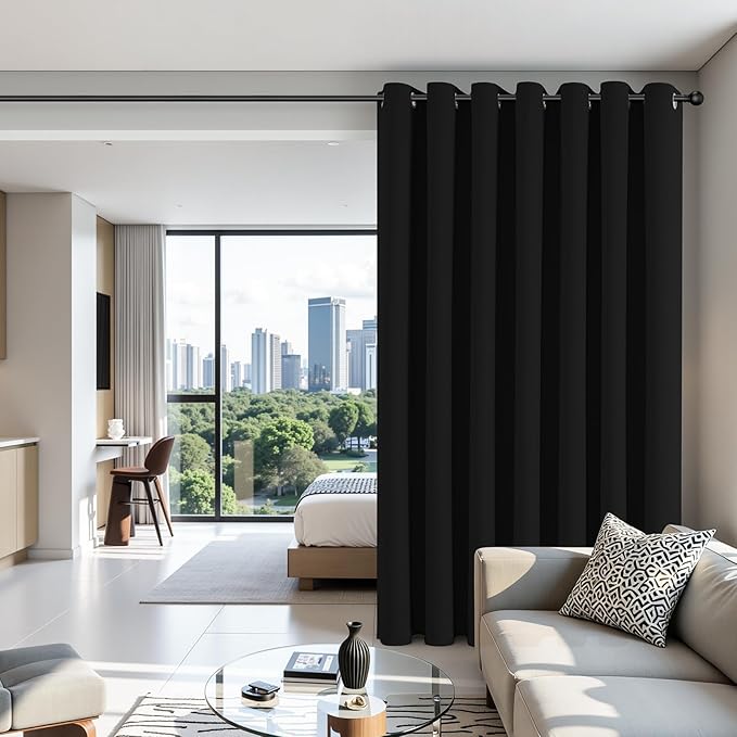 Joydeco Blackout Patio Sliding Door Curtains 90 Inches Long, Grommet Privacy - Image 3