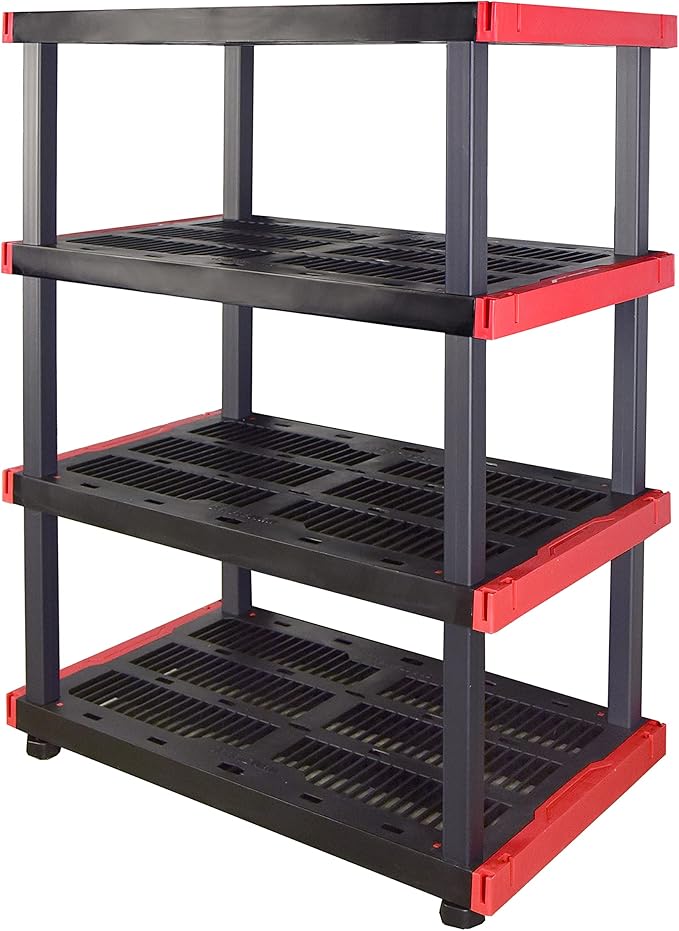 CX Craftsman 4-Tier Highly Durable Storage Rack, 4 Shleves That Support up to by BLACKYELLOW