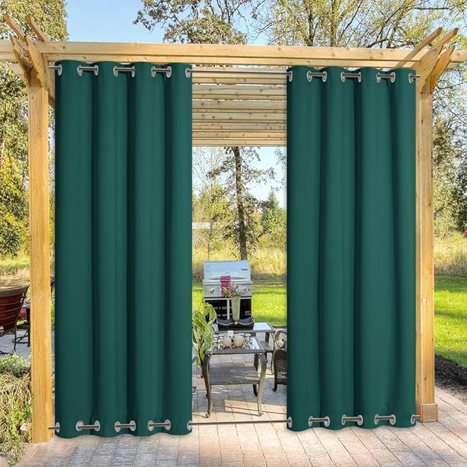 NICETOWN Outdoor Patio Curtain Extra Long Drape 120" L Waterproof/Windproof by NICETOWN